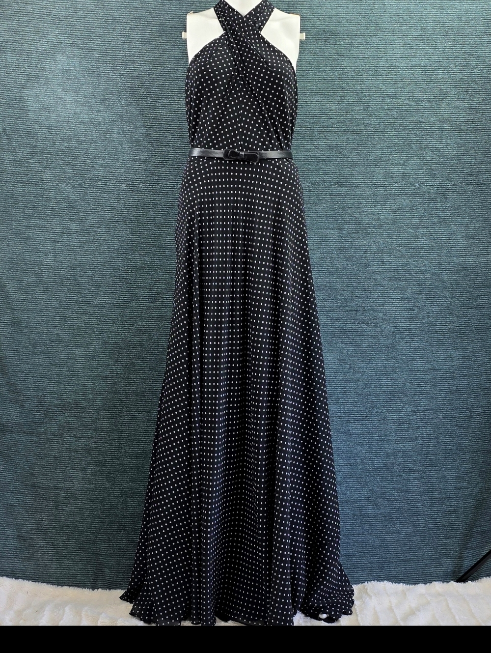 Lauren Ralph Lauren Polkadot Georgette Halter Gown - Picture 8 of 14